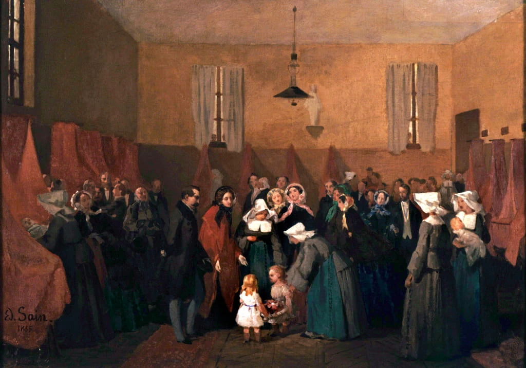 Visita di Napoleone II ed Eugenia al presepe di Suor Rosalia - Musee de Compiegne, Francia